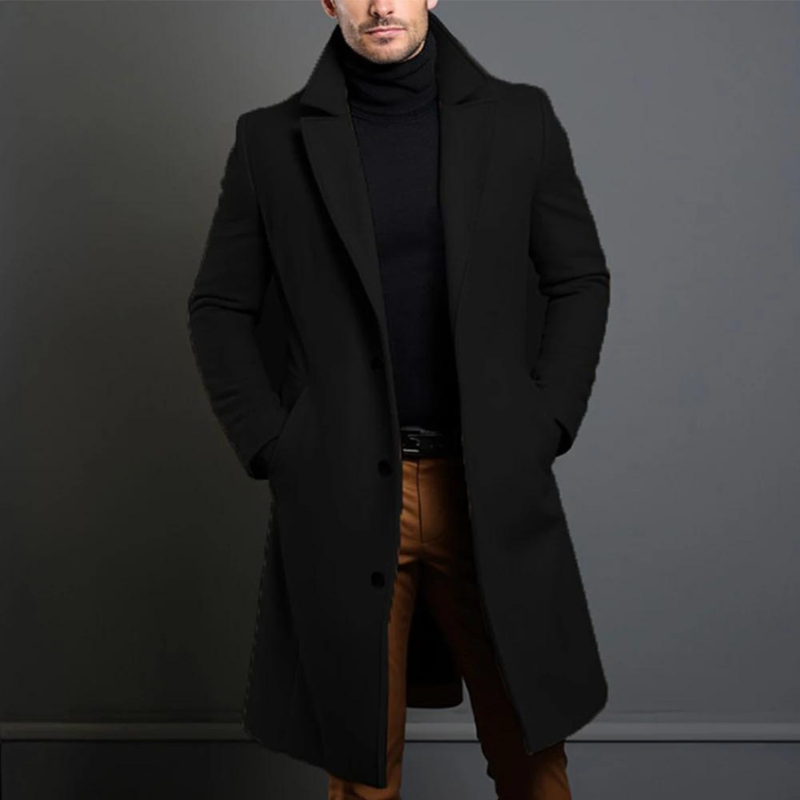 Elegant klassisk varm vinter trenchcoat för män