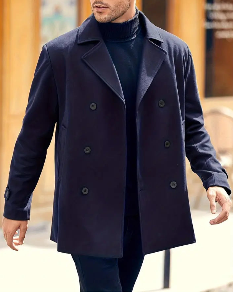 Elegant klassisk vinter trenchcoat för män