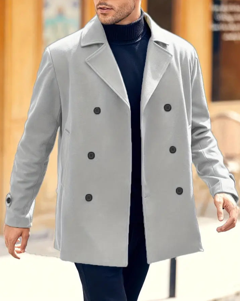 Elegant klassisk vinter trenchcoat för män