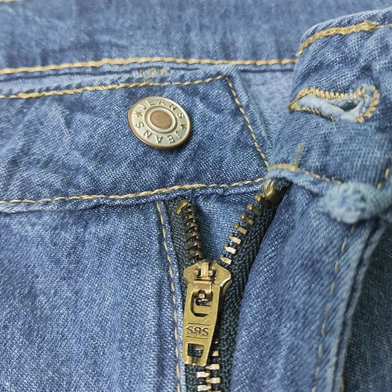 Retro denim lösa breda ben utsvängda jeans för kvinnor