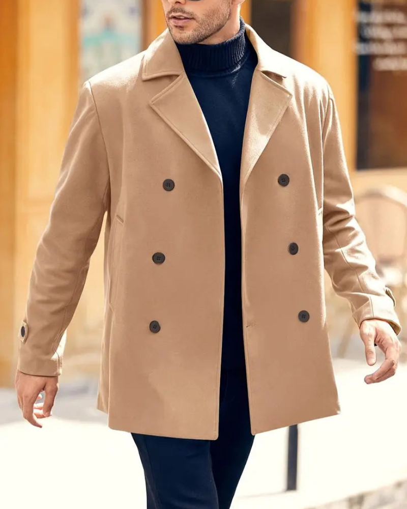 Elegant klassisk vinter trenchcoat för män