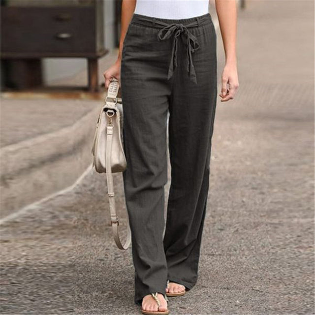 Flowy Drawstring Linen Pants