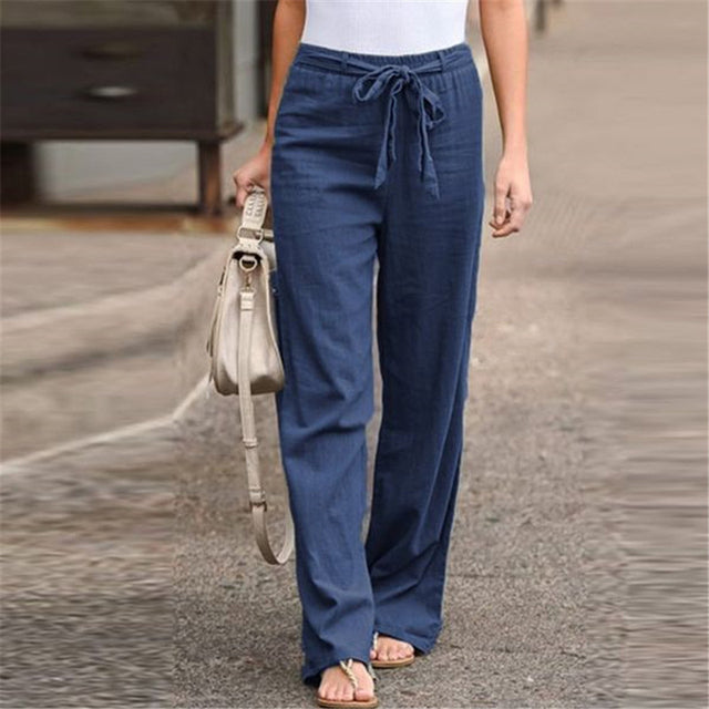 Flowy Drawstring Linen Pants