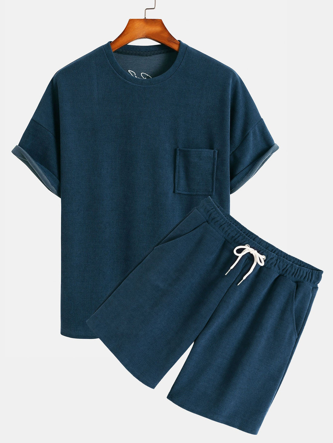 Dropped Shoulder Corduroy T-Shirt &amp; Shorts