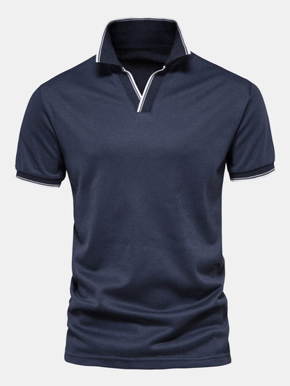 Man V Neck Polo Shirt