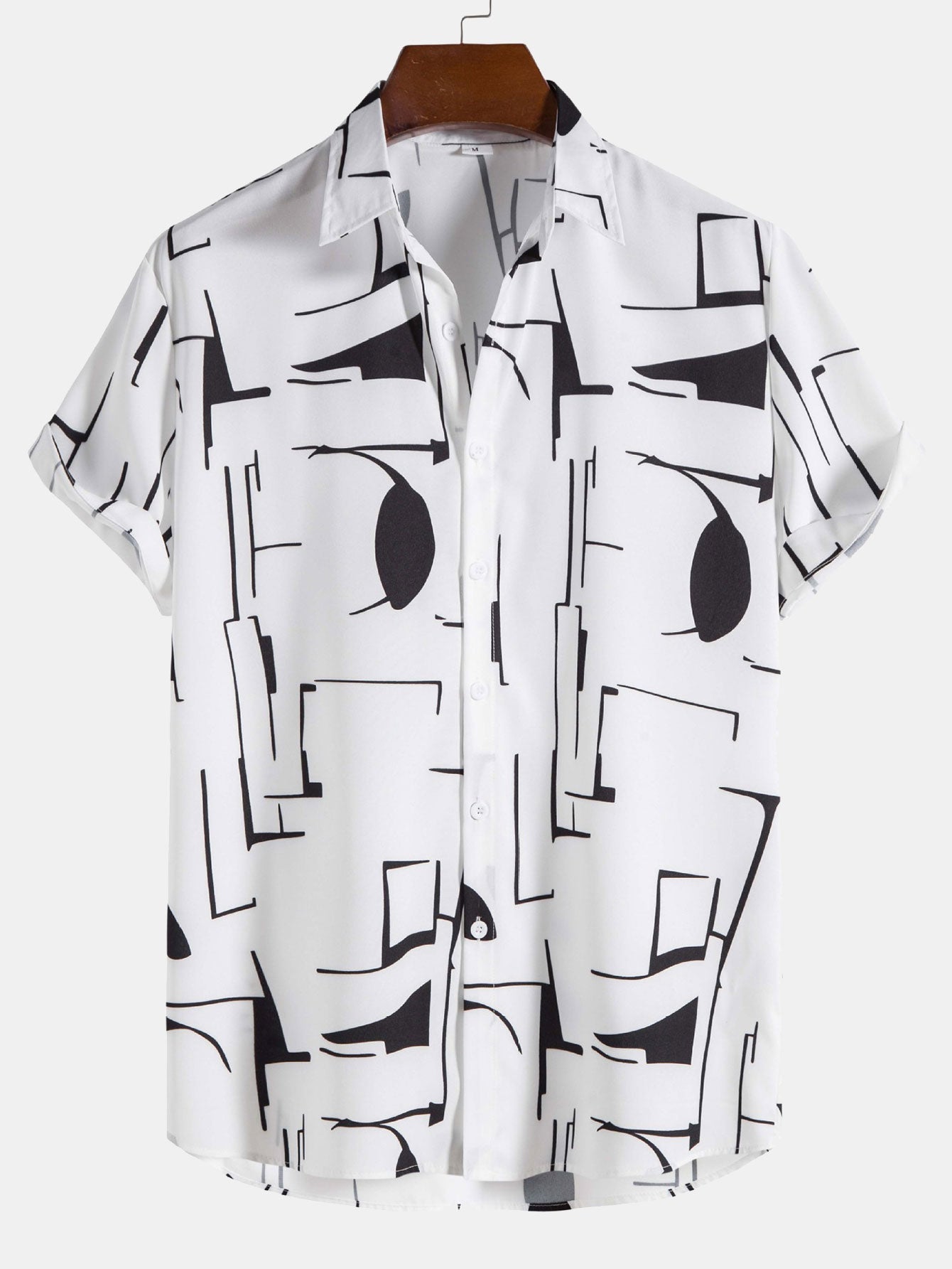 Abstract Print Button Up Shirt