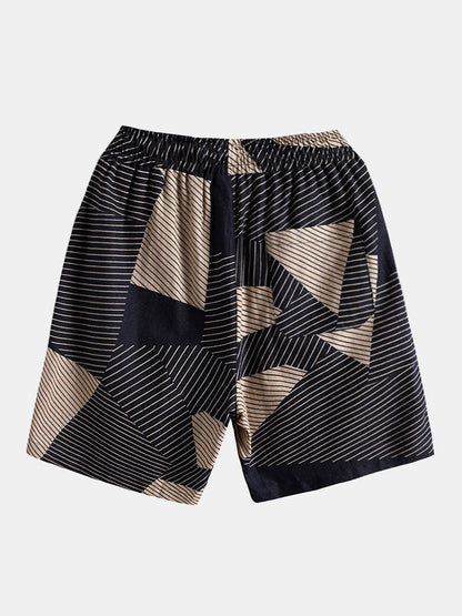 Line Geometry Print Shirt &amp; Shorts