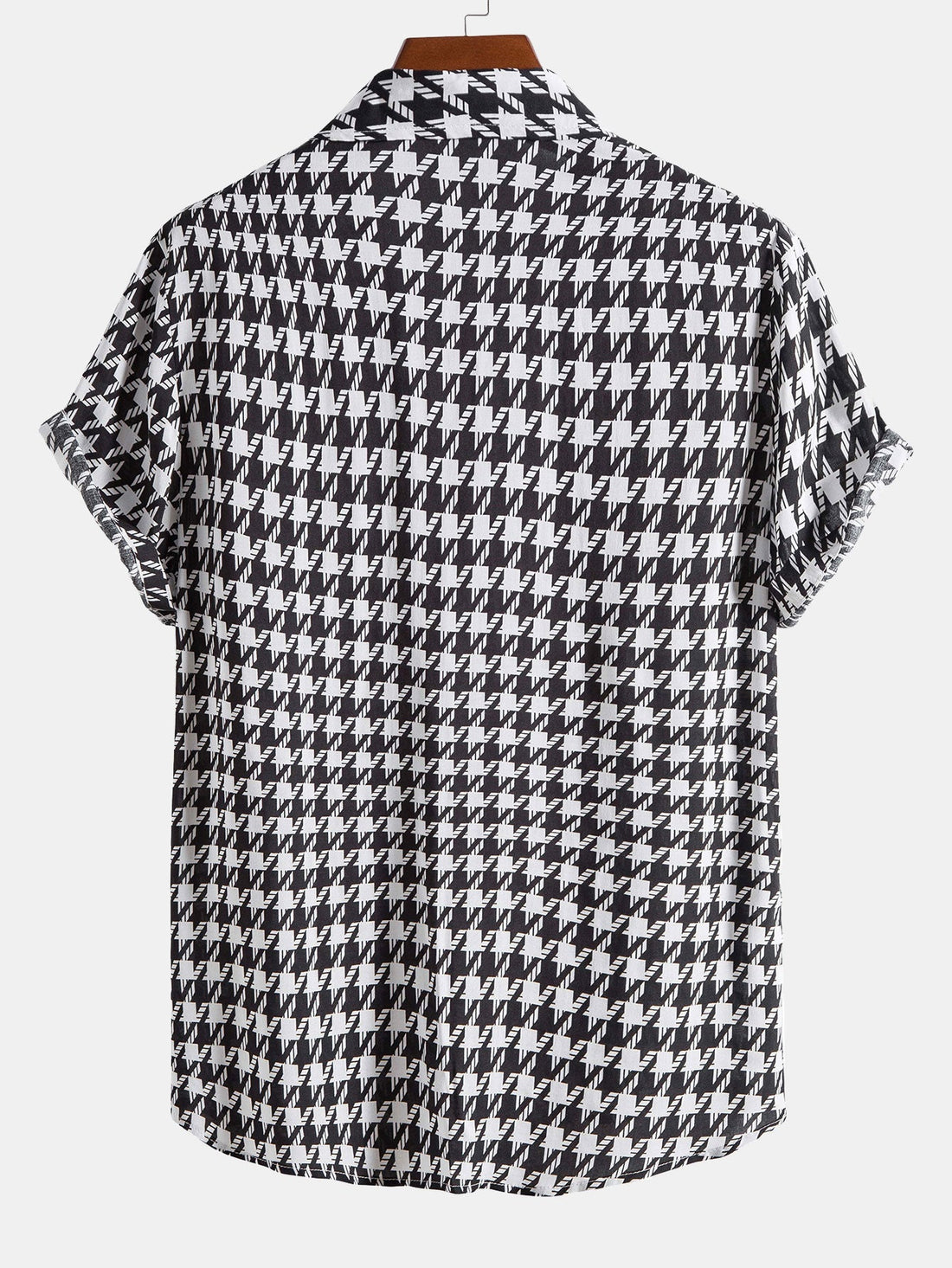 Black And White Geometric Print Shirt