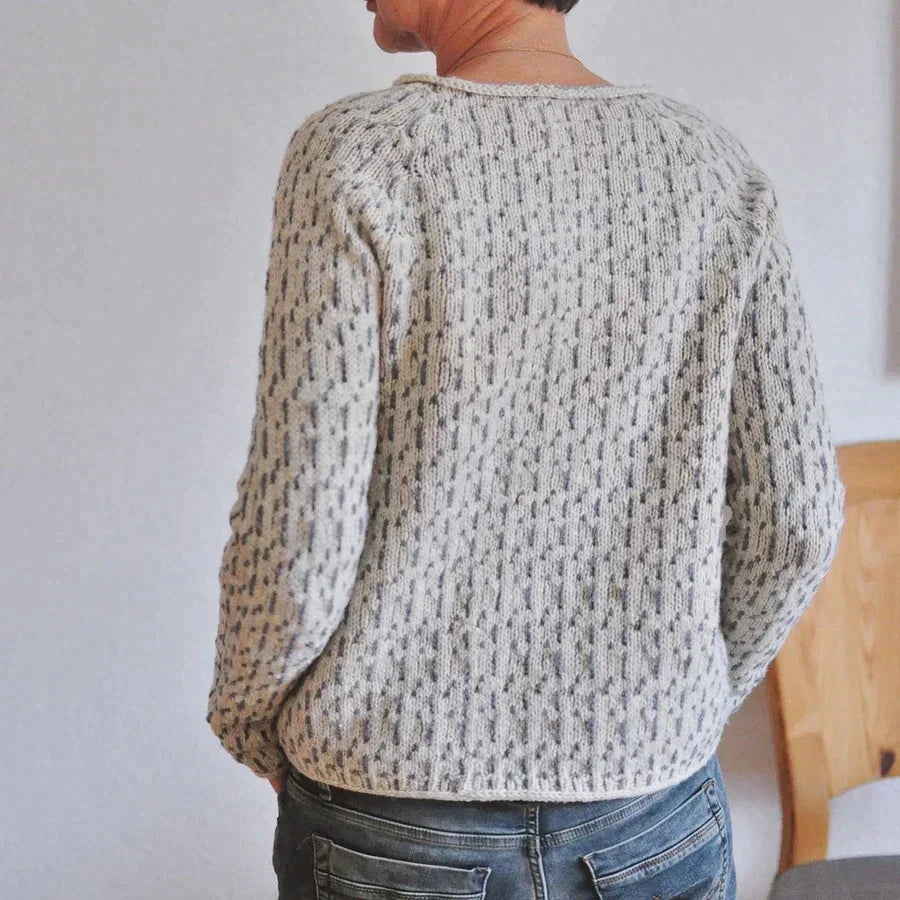 LALISA™ Grå Chic-jumper med rund halsringning