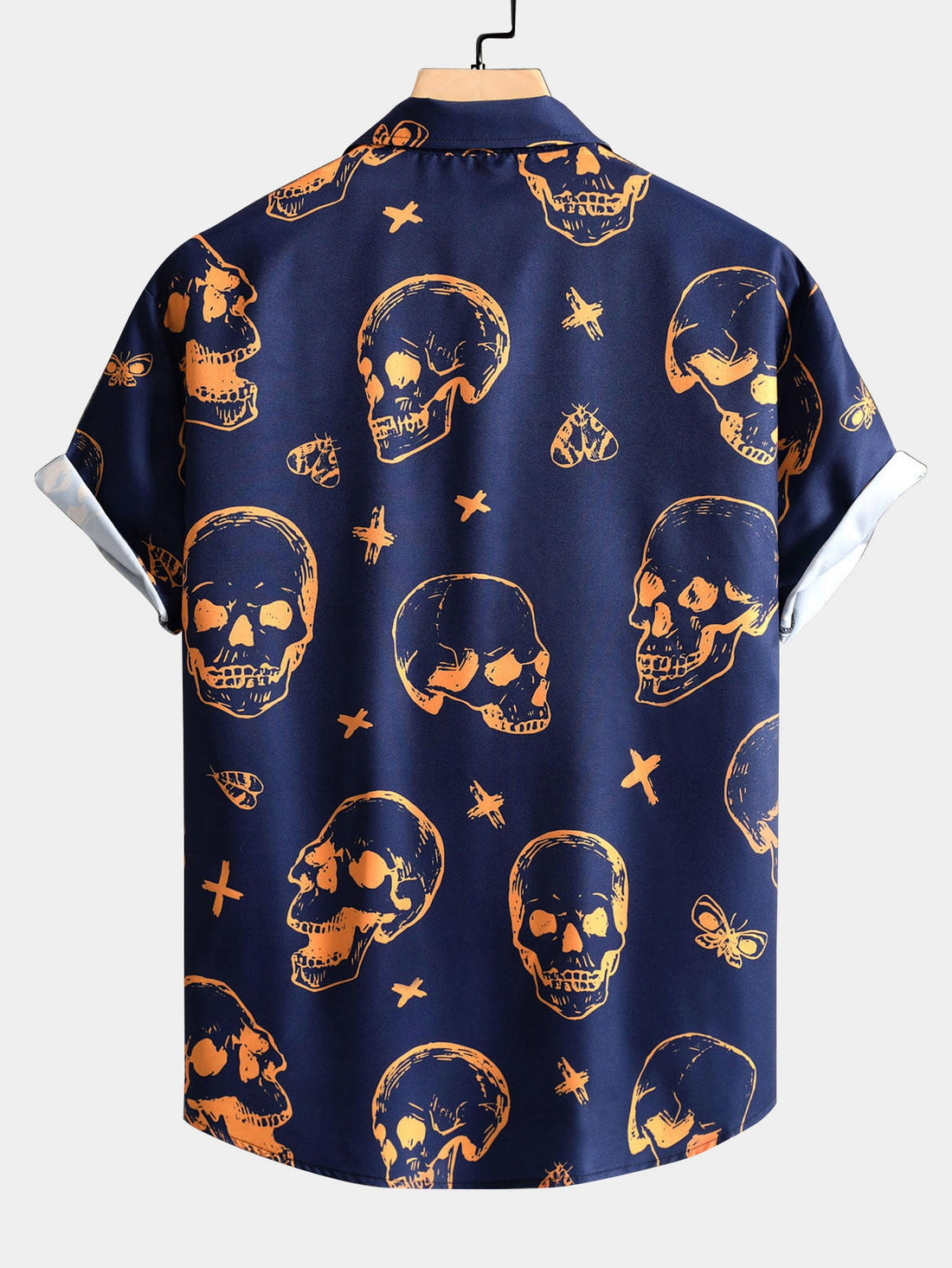 Skull Print Button Up Shirt