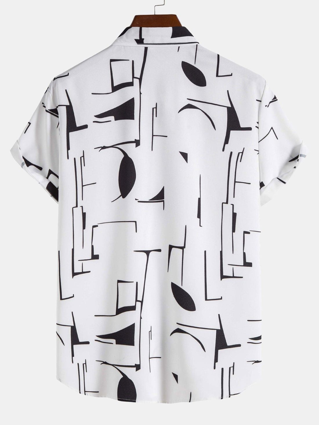 Abstract Print Button Up Shirt