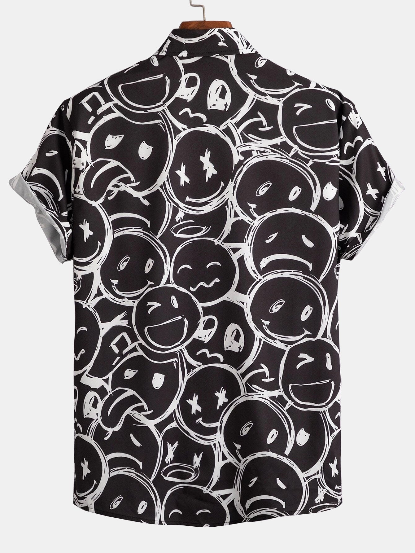 Smiley Print Button Up Shirt