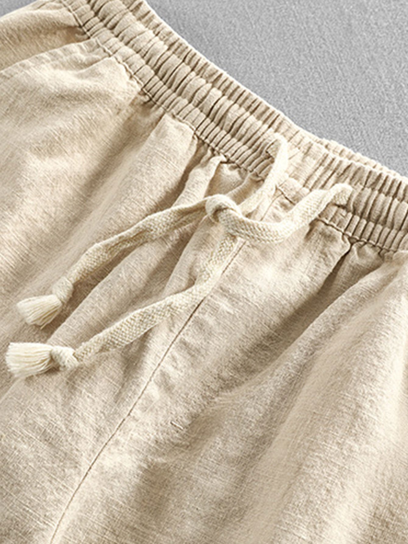 Long Sleeve Linen and Cotton Blend Button Up Shirt &amp; Linen Cotton Blend Cropped Pants