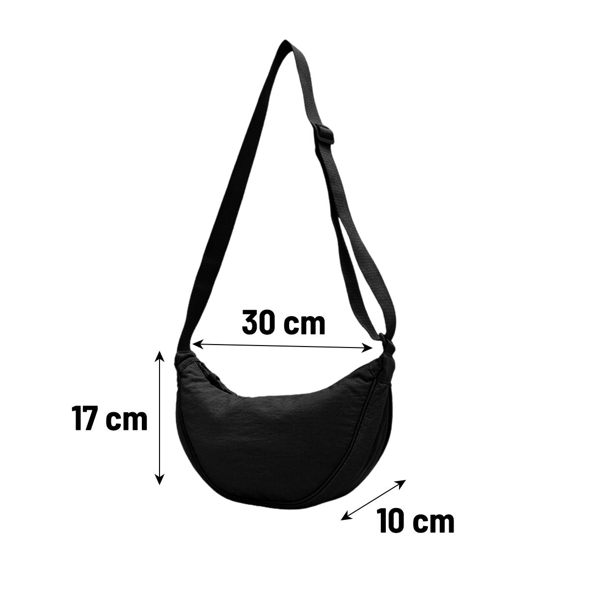 Halvmåneformad crossbody-väska