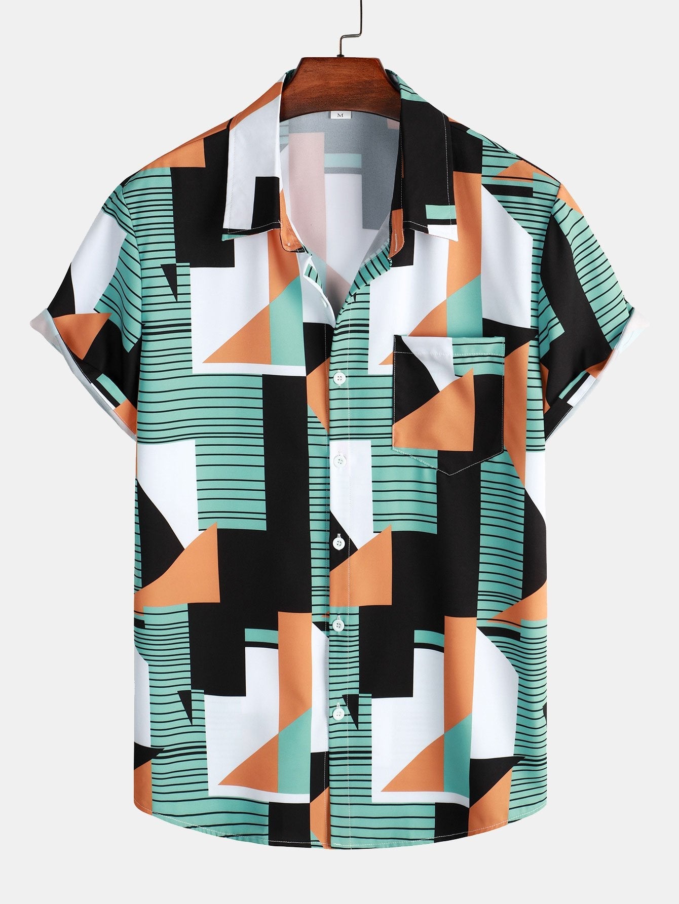 Geometric Stripe Print Shirt