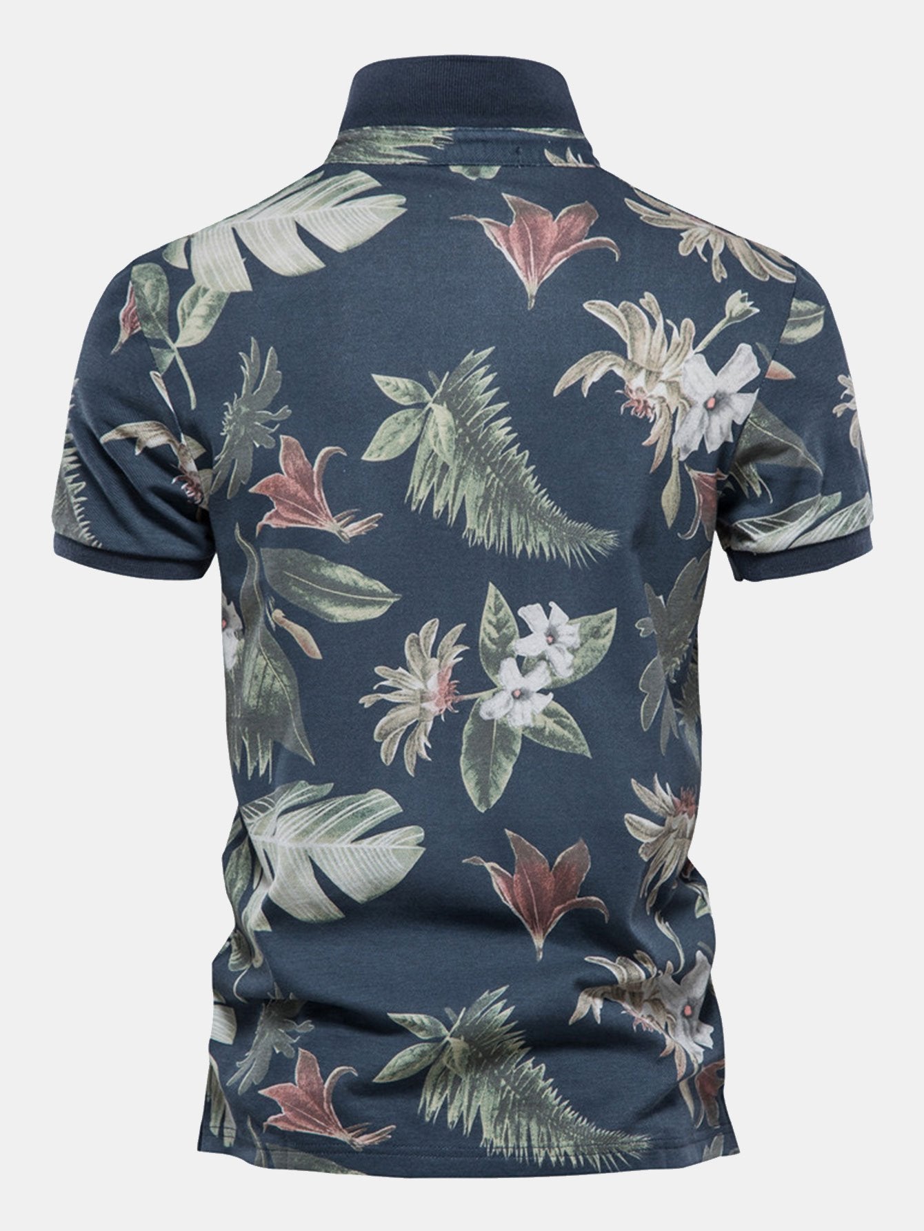 Tropical Print Polo Shirt