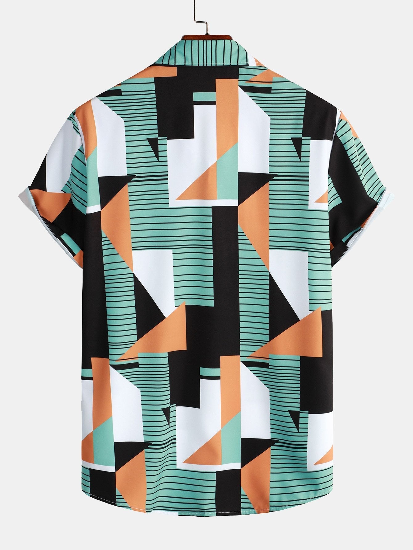 Geometric Stripe Print Shirt