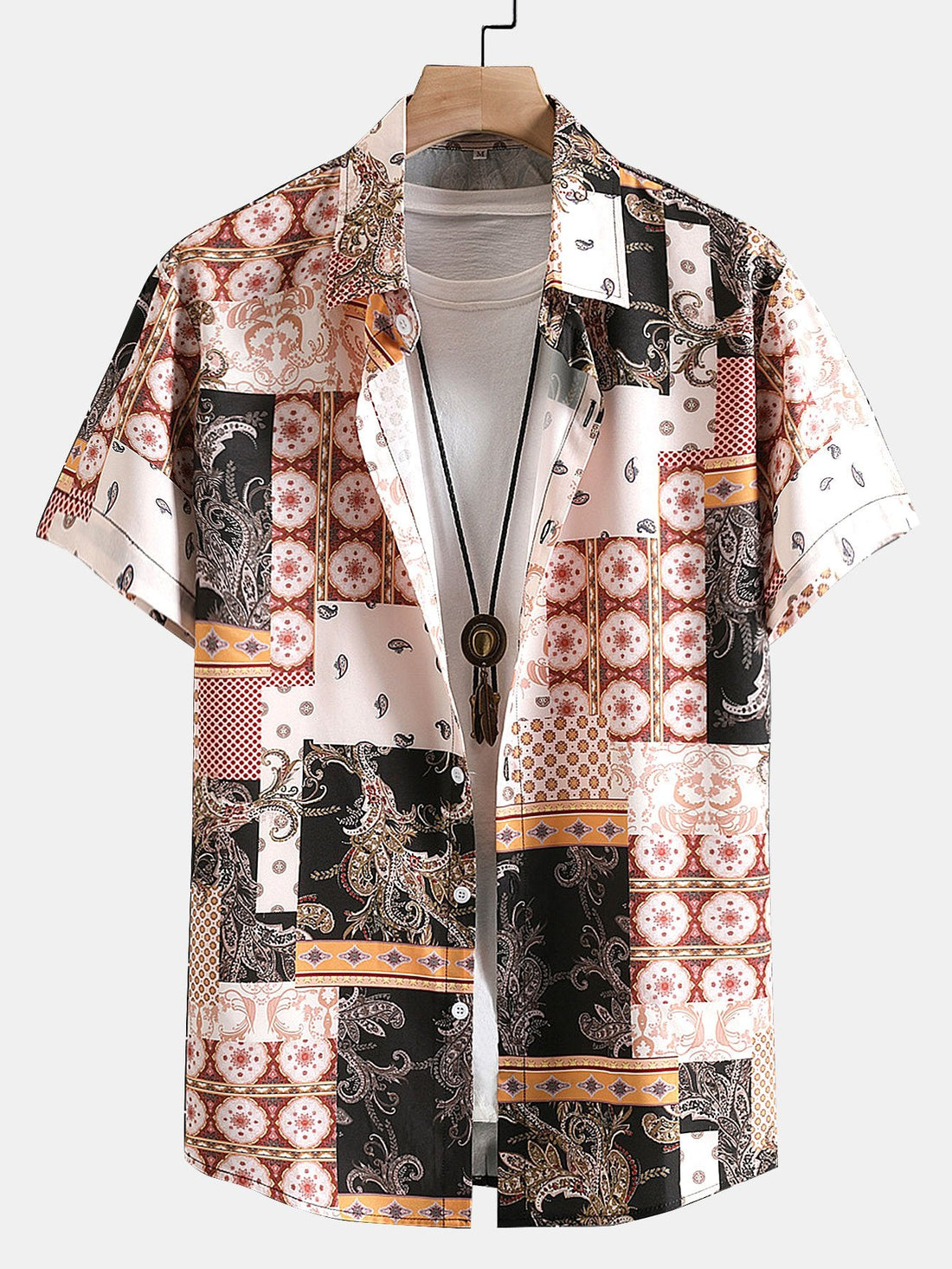 Paisley Baroque Scarf Print Button Up Shirt