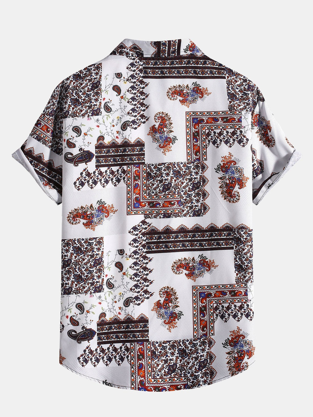 Paisley Patchwork Print Button Up Shirt