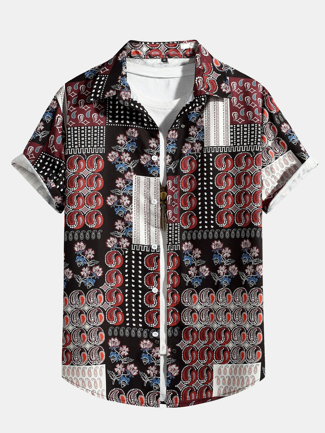 Paisley Floral Patchwork Print Shirt