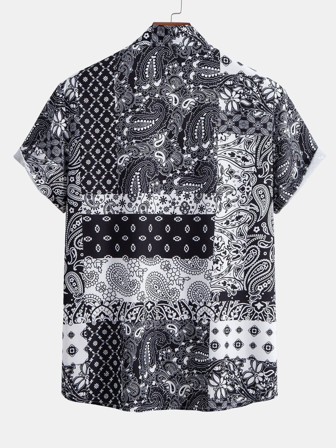 Paisley Floral Patchwork Print Button Up Shirt