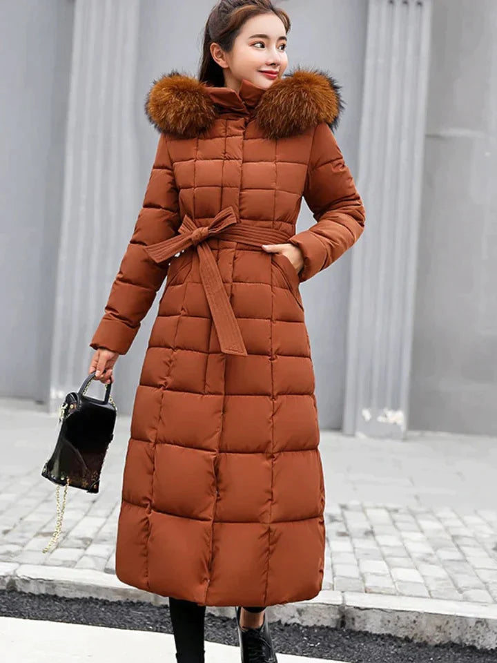 Adelei - Elegant lång kappa med bälte för oändlig värme och stil